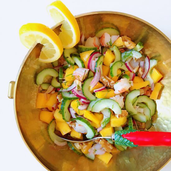 Shrimp, Mango and Walnut Salad