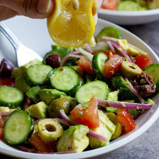 Cucumber Tomato Avocado Salad