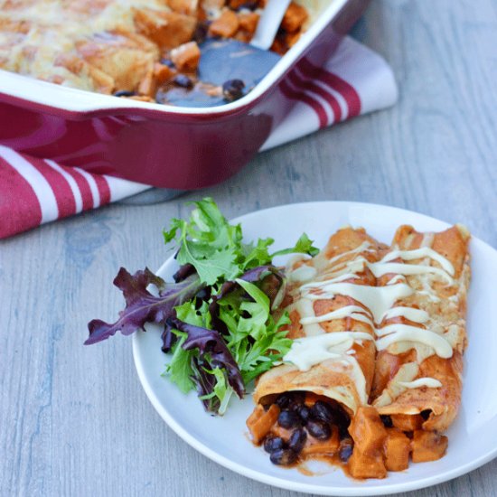 Sweet Potato Black Bean Enchiladas