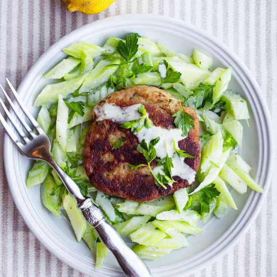 Crispy Tuna Cakes With Celery Salad