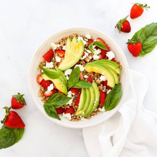 Strawberry Avocado Farro Salad