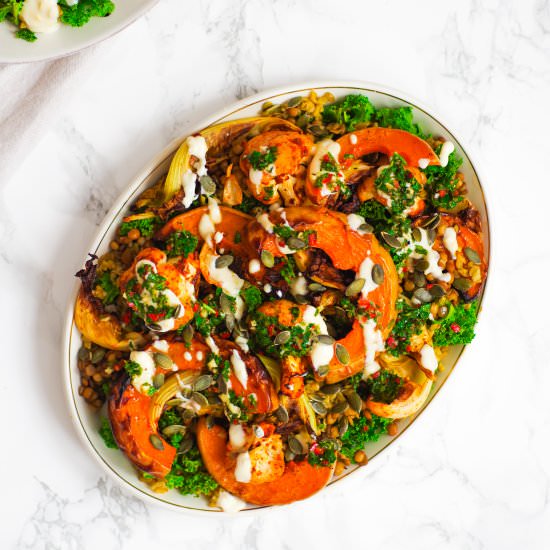 Roasted Squash Chimichurri Salad