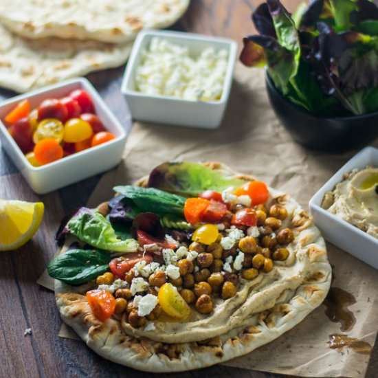 Roasted Crispy Chickpea Pitas