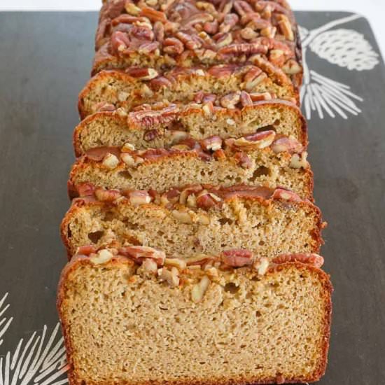 Low carb pecan banana bread