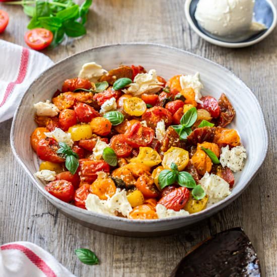 Roasted Cherry Tomato Caprese Salad