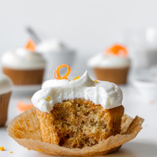 Carrot Cupcakes with Orange & Carrots