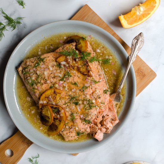 Slow roasted citrus salmon