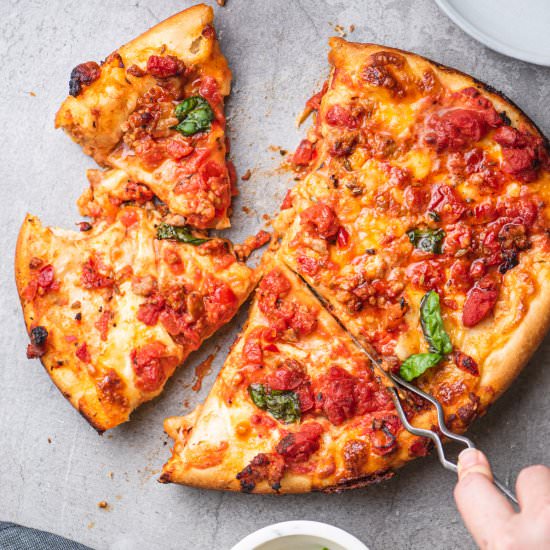 Spicy Sausage Deep Dish Pizza