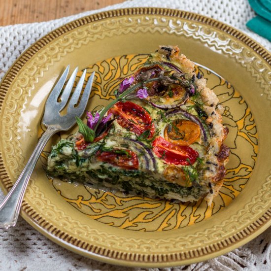 Spinach Quiche with Wild Rice Crust