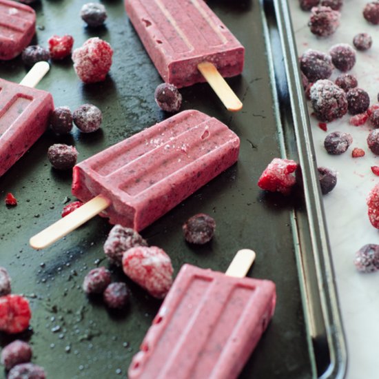 Coconut Milk Berry Popsicles