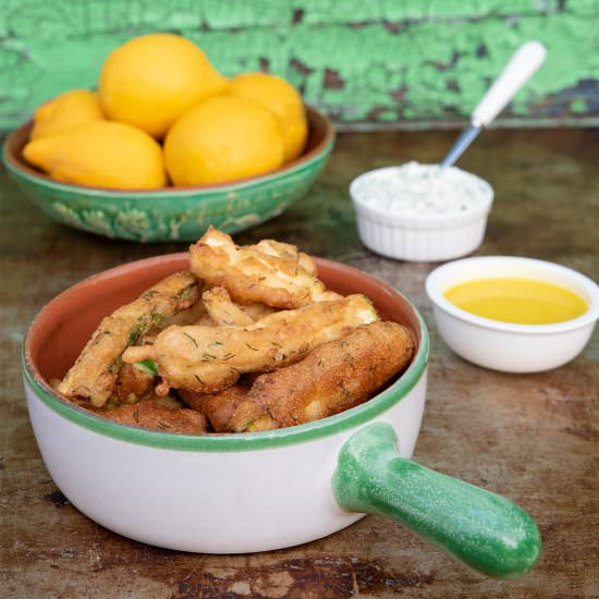 Fried Zucchini with Tzatziki