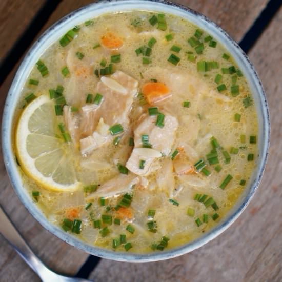 Greek lemon chicken soup vegan