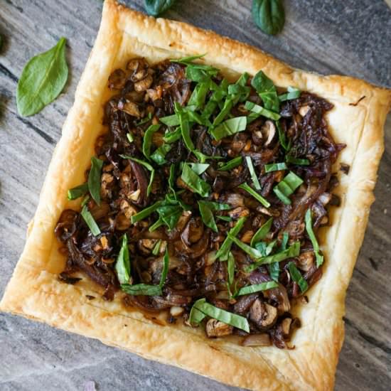 Mushroom and Carmalized Onion Tart