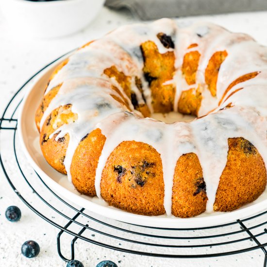 Eggless Lemon Blueberry Cake