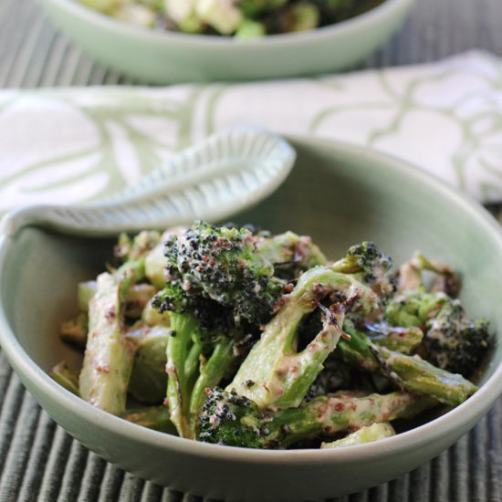 Broccoli & tahini-mustard dressing