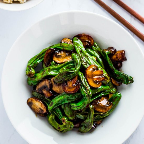 Shishito Pepper Mushroom Stir Fry