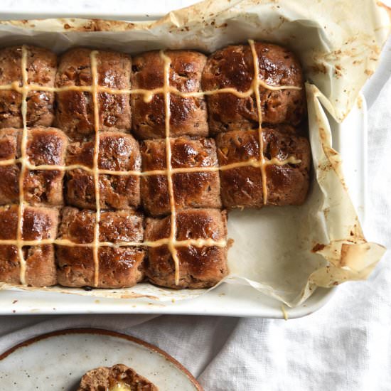 Glutenfree sourdough hot cross buns