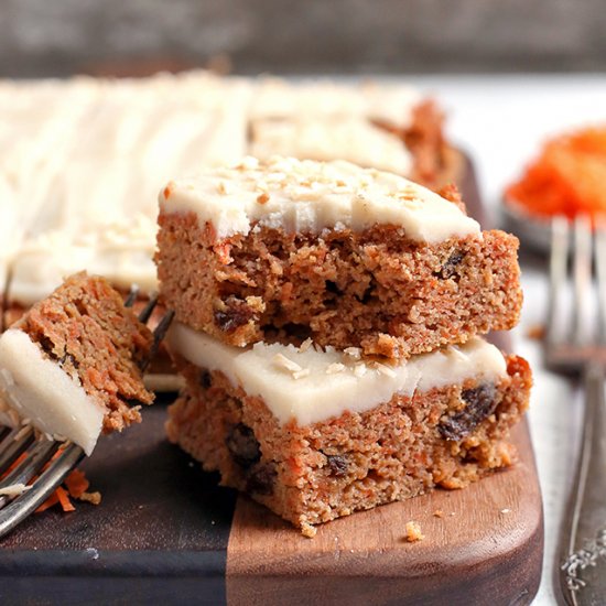 Paleo Nut Free Carrot Cake Bars