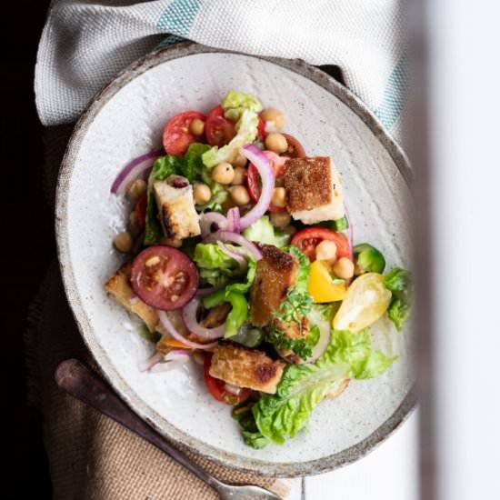 Chickpea Panzanella Salad