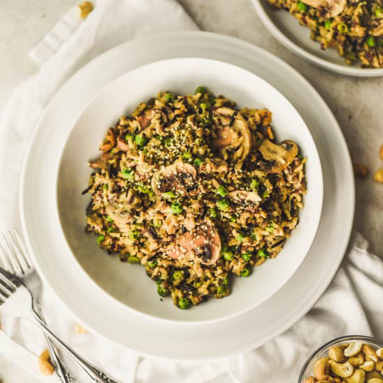 Creamy Cashew Wild Rice & Mushrooms