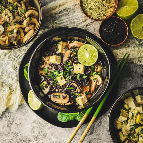 Black Rice Ramen with Miso & Tofu