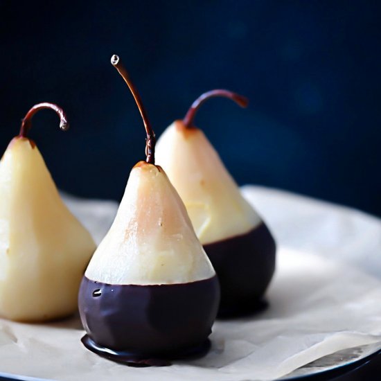 Brandy Poached Pears