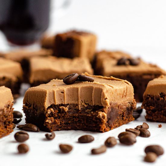 coffee brownies with mocha frosting