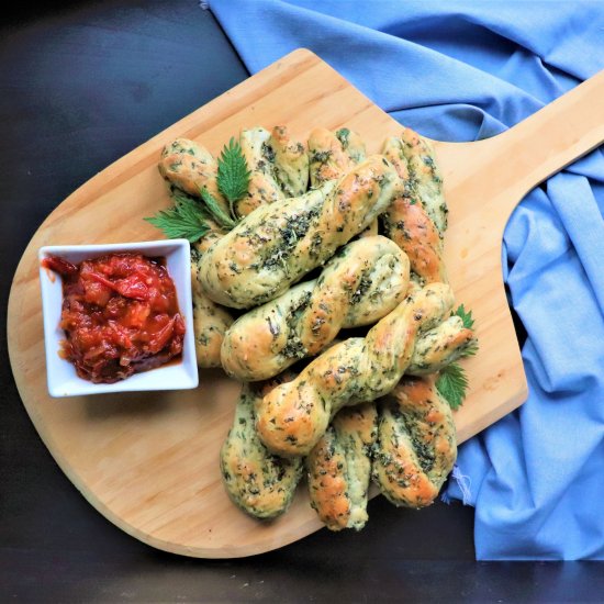 Stinging Nettle Breadsticks