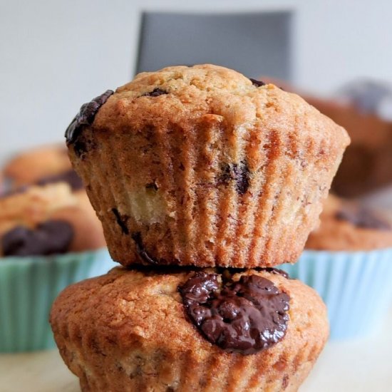 Vegan Chocolate Chip Banana Muffins