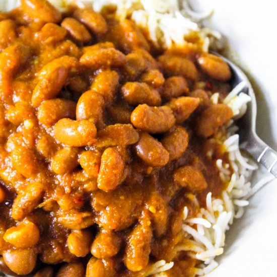 Rajma/Indian red kidney beans curry