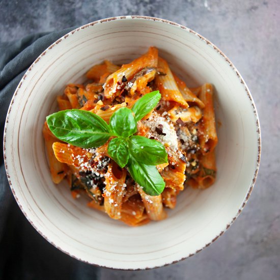 Vegan Roasted Red Bell Pepper Penne