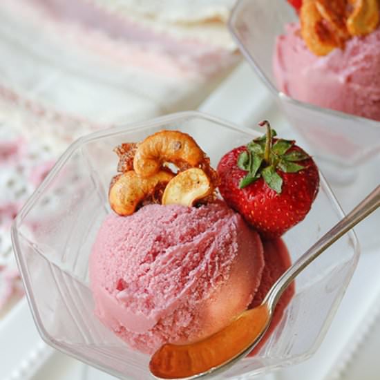 Vegan Strawberry “Ice Cream”