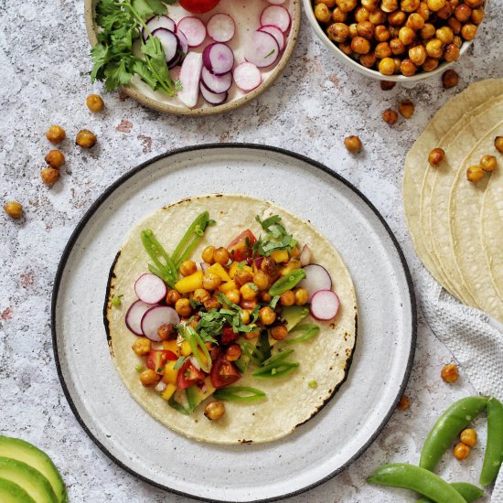 Thai Green Curry Chickpea Tacos