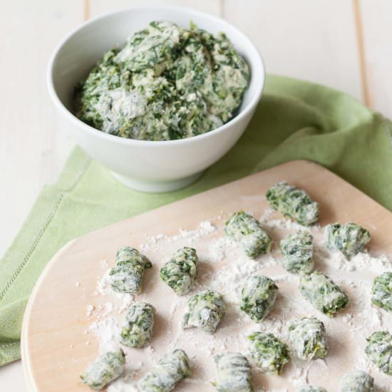 Spinach and potato gnocchi