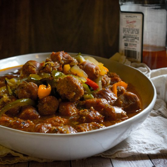 Bourbon Sausage and Peppers