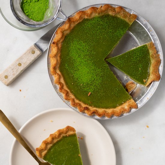 Matcha Custard Pie