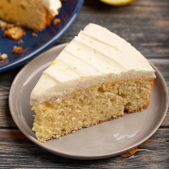 One Layer Lemon Sour Cream Cake