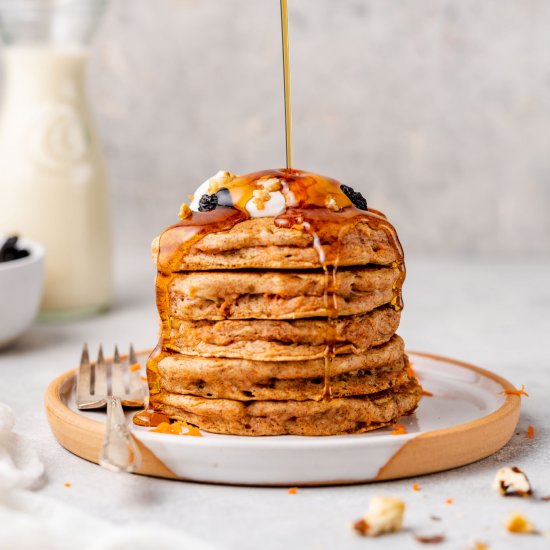 Fluffy Vegan Carrot Cake Pancakes