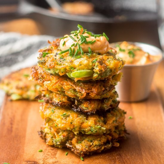 Veggie Fritters with Chipotle Mayo