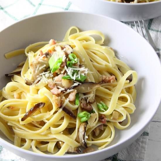 Pancetta Mushroom Fettuccine