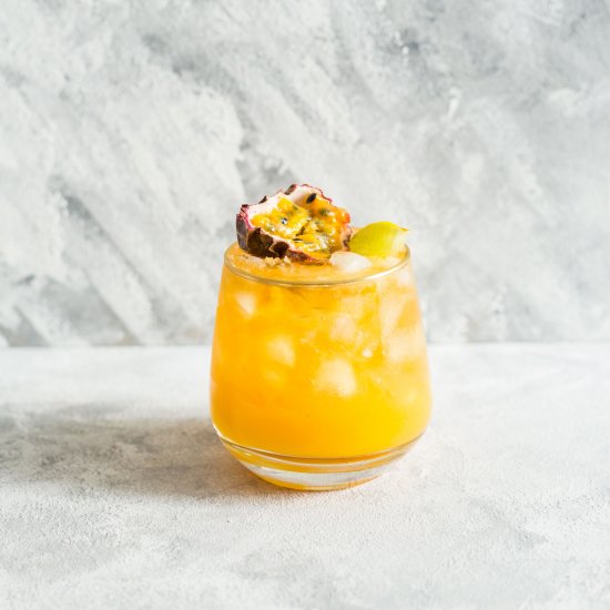 Passion fruit & rum cocktail