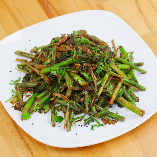 Tamarind Peanut Stir Fried Greens