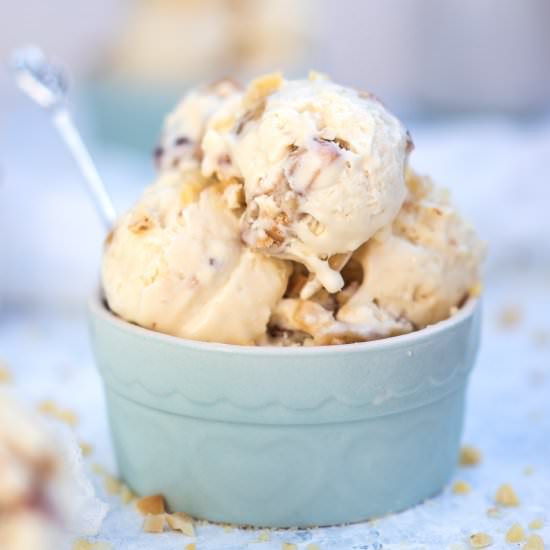 no-churn ice cream with macadamia