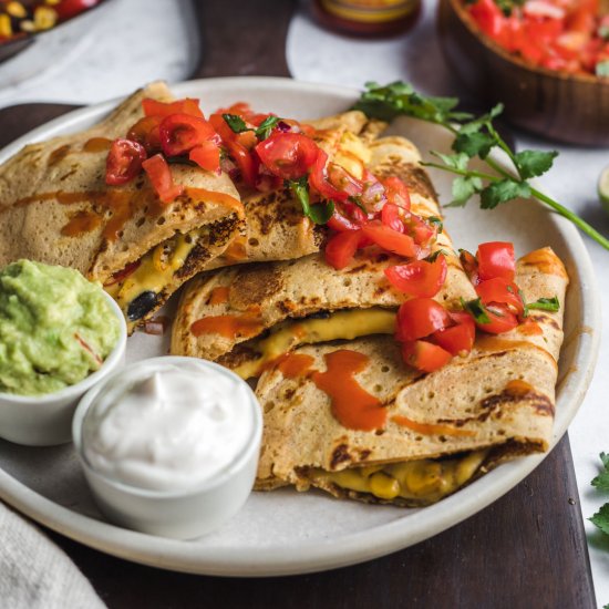 Vegan protein quesadillas