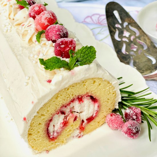 Cranberry Jelly Swiss Roll