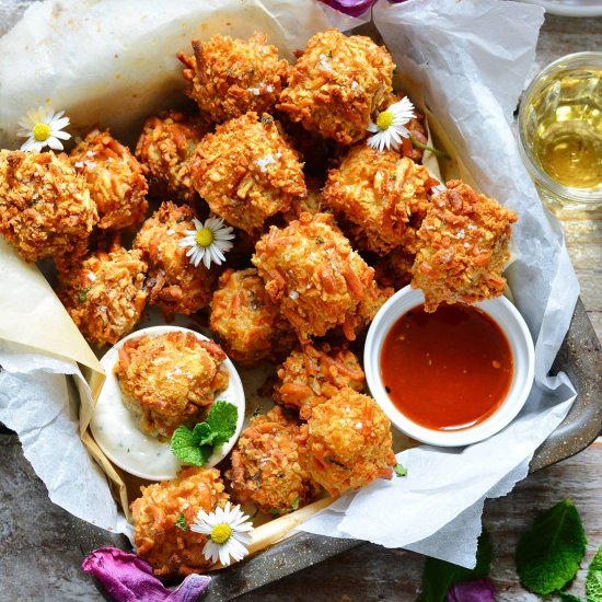 Vegan Pretzels Tofu Nuggets + Dips