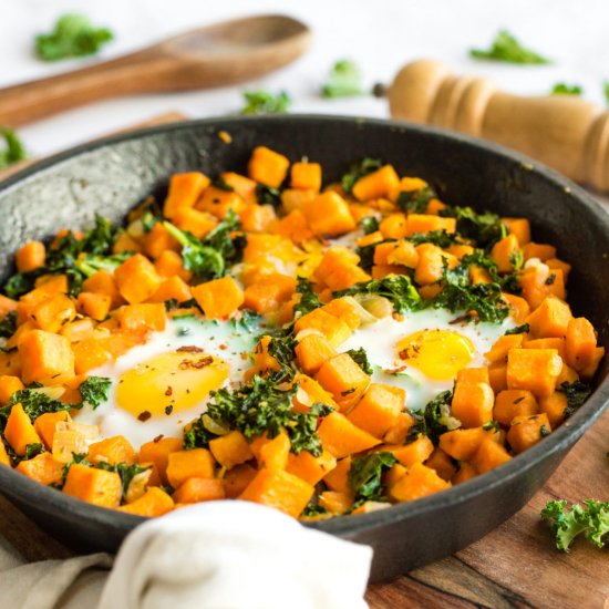 Sweet Potato Kale Breakfast Skillet