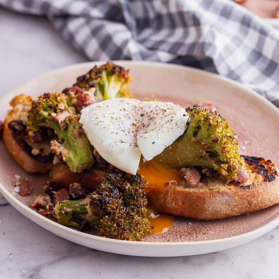 Miso Roasted Broccoli & Bean Toasts