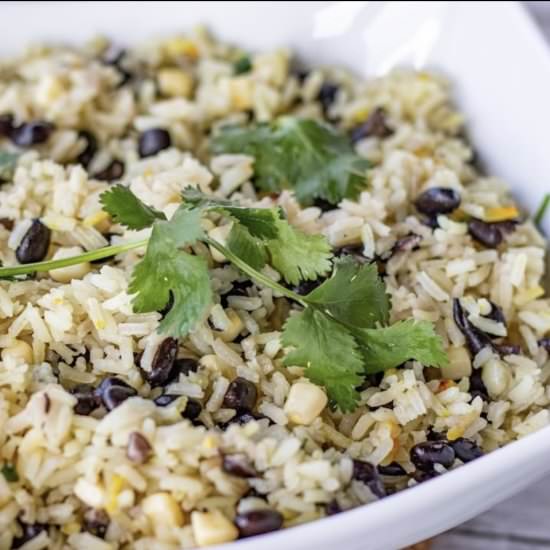 Black Bean Cilantro Saffron Rice