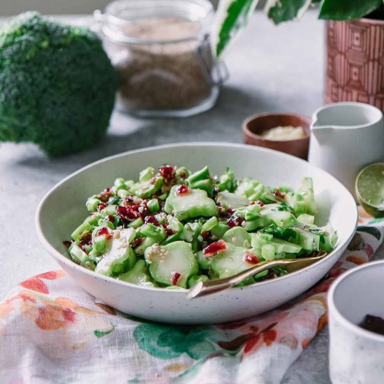 Leftover Broccoli Stem Salad